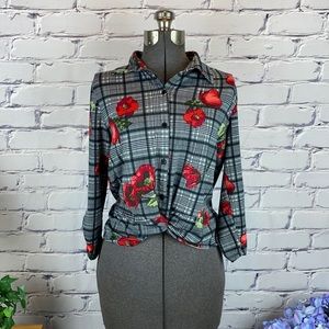 Almost Famous Long Sleeve Blouse Large